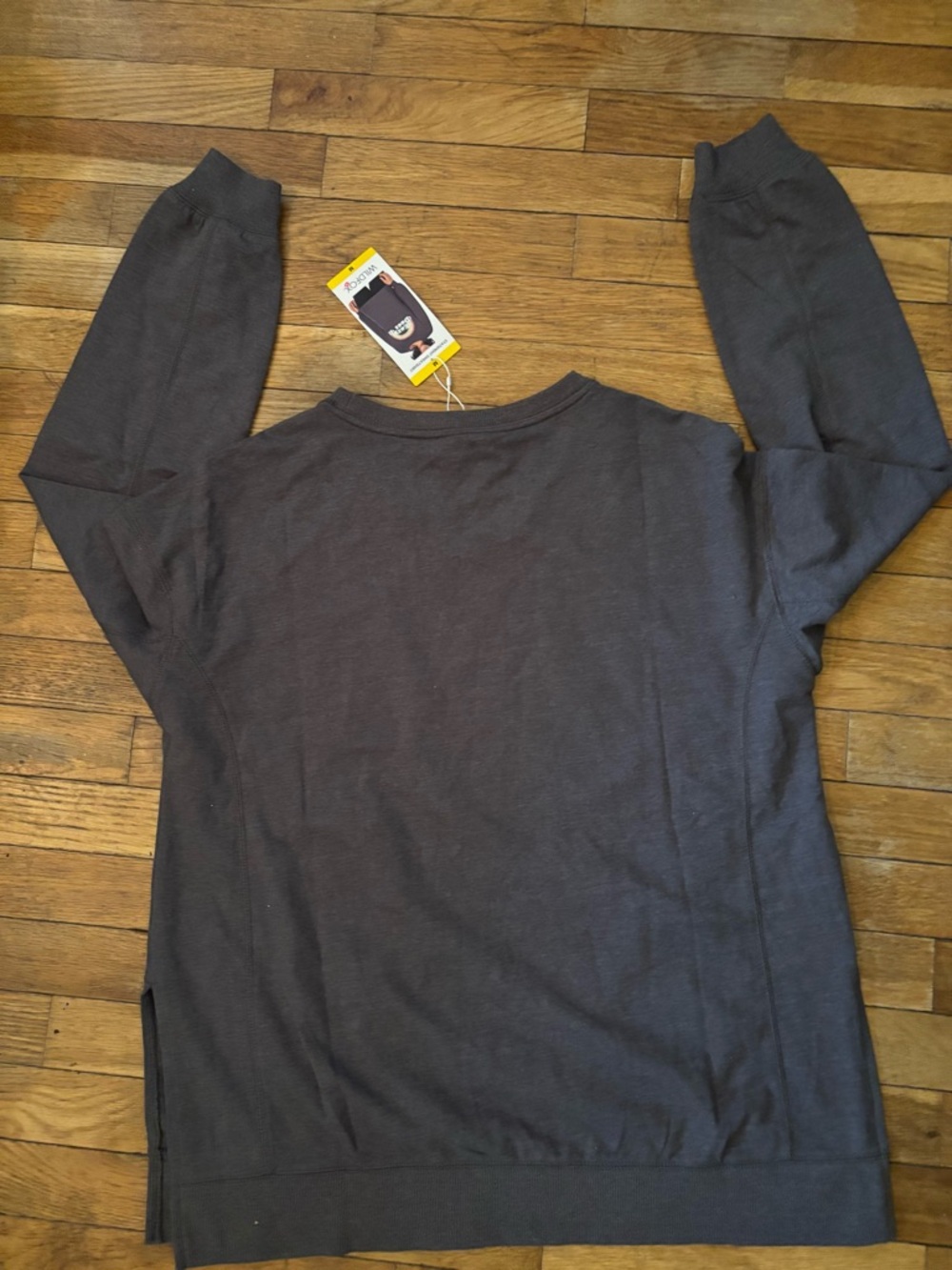 Wildfox Charcoal 'Easy Does' Rainbow Long Sleeve Tee - Picture 6 of 8